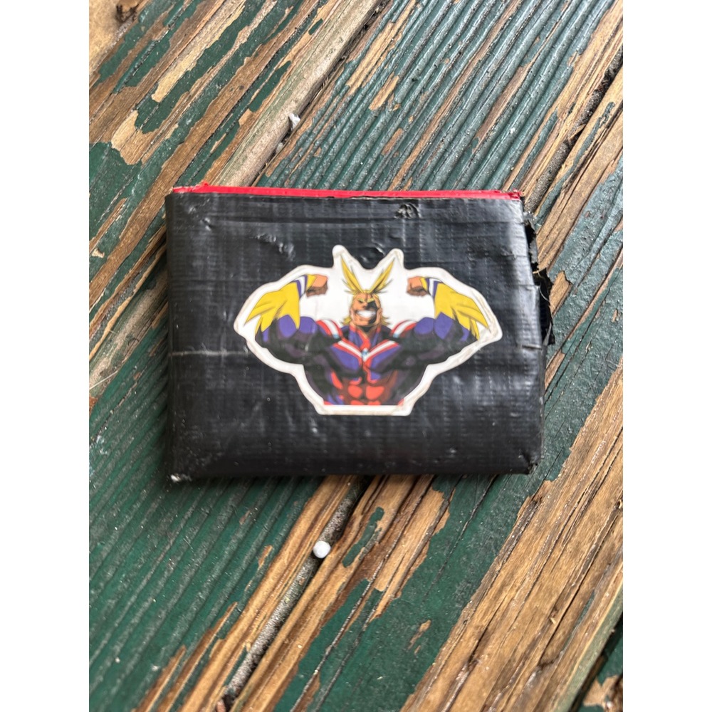 Handmade My Hero Academia All Might Duct Tape Bifold Wallet Black Red Anime